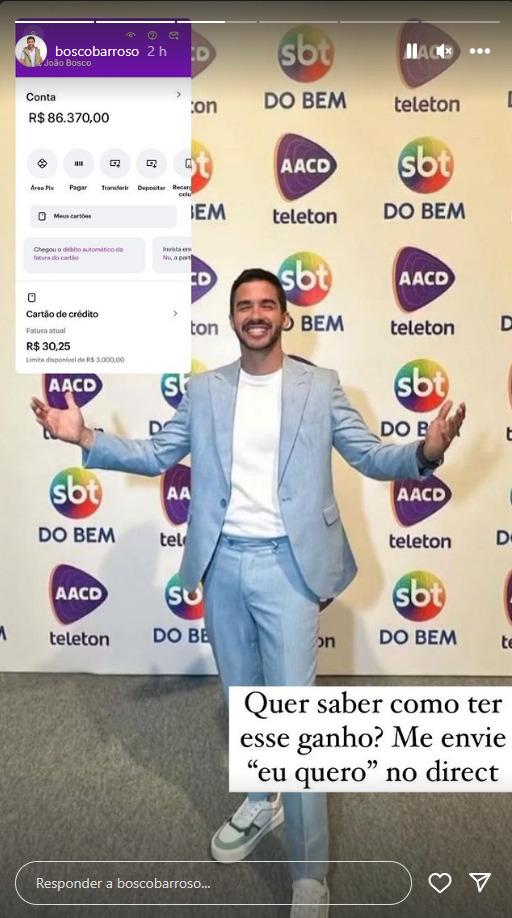 Criminosos postam print falso na conta do apresentador do SBT 