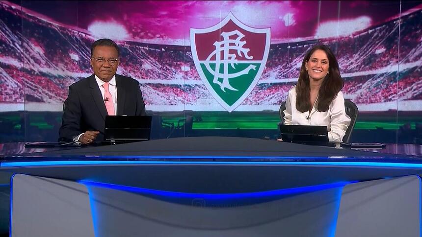 Arte do Fluminense no telão do Jornal Nacional