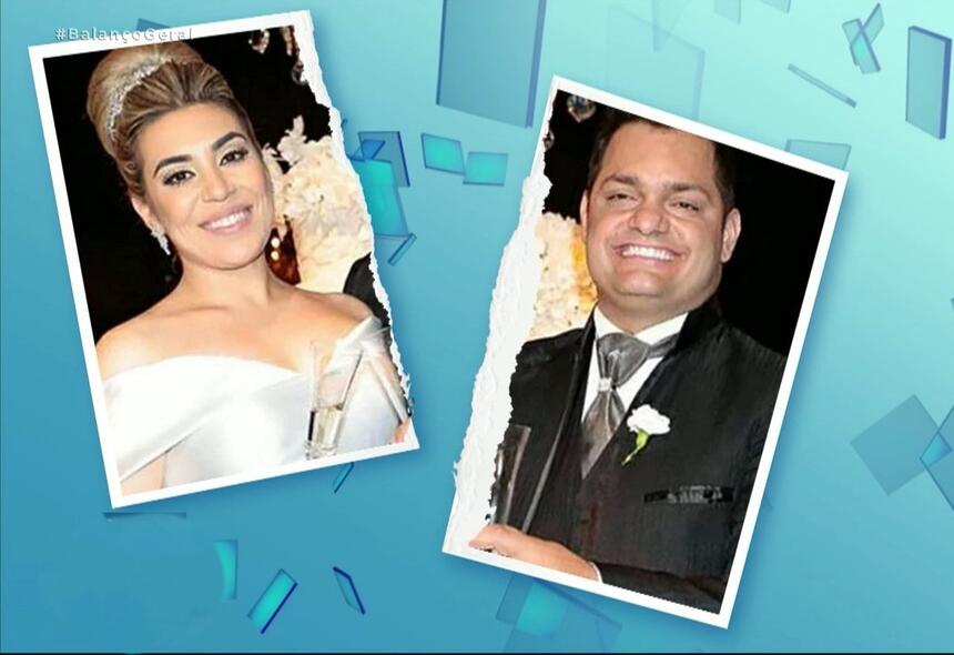 Montagem com Naiara Azevedo e Rafael Alves no dia do casamento