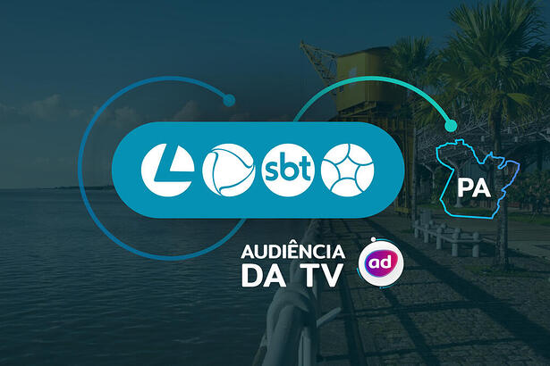 Arte gráfica dos consolidados de audiência da TV em Belém. O material contém os logos da TV Liberal/Globo, Record TV Belém, SBT Pará e RBATV/Band.