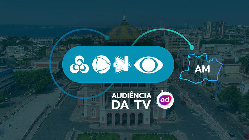 Arte com os dados consolidados de audiência da TV da Rede Amazônica/TV Globo, Record TV Manaus, TV Norte Amazonas/SBT e Band Amazonas