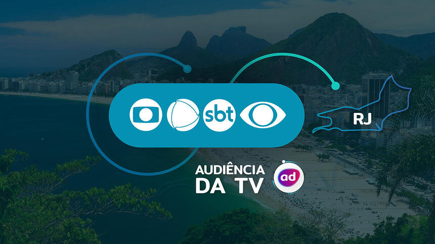 Arte de divulgação da audiência dos dados consolidados de audiência da TV do Rio de Janeiro