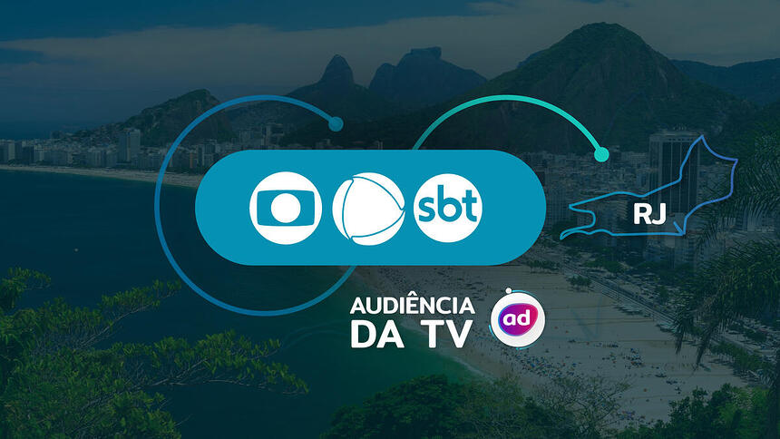 Arte de divulgação da audiência dos dados consolidados de audiência da TV do Rio de Janeiro