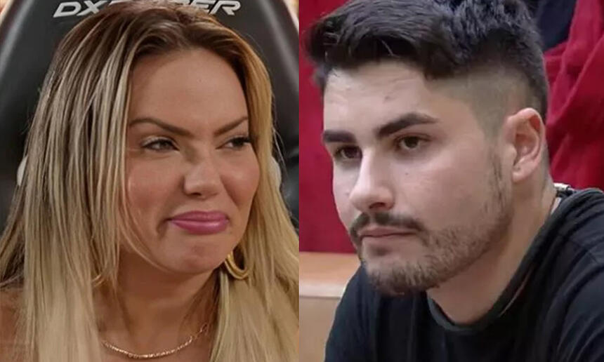 Kally Fonseca de cabelo liso e repartido no meio, chorando durante entrevista, chorando