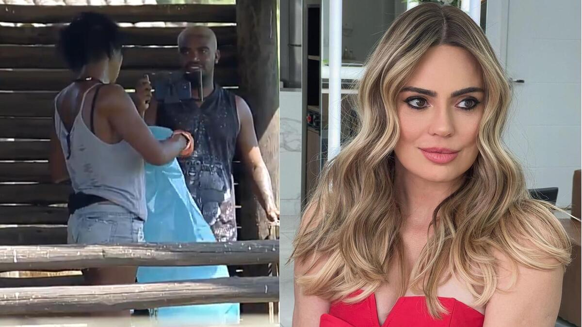 Marcia Fu e Tonzão na A Fazenda, em montagem com Rachel Sheherazade
