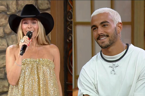 Adriane Galisteu divide tela com Yuri que sorrir na eliminação de A Fazenda 15