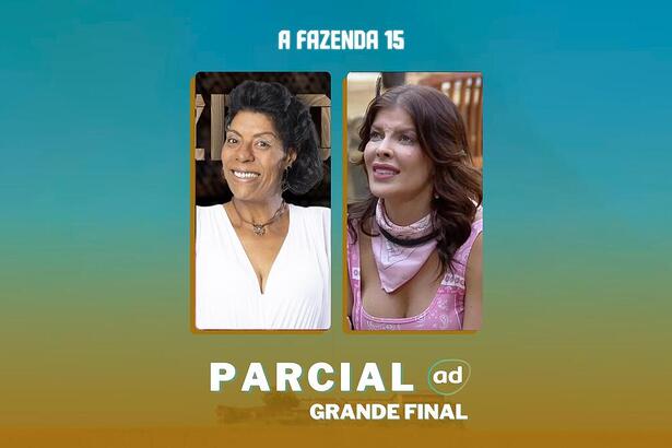 Marcia Fu e Jaquelline na arte da parcial da final em A Fazenda 15