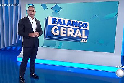 Tino Júnior apresentando o Balanço Geral RJ