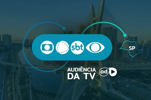 Arte gráfica dos consolidados de audiência da TV Globo, Record, SBT e Band em São Paulo