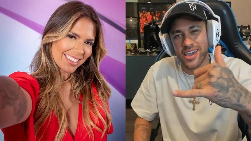 Carolina, do puxadinho do BBB 24, e Neymar em uma montagem