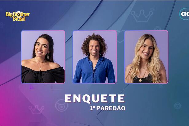 Giovanna, Maycon e Yasmin Brunet na arte da Enquete do 1º Paredão do BBB 24