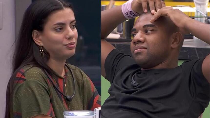 Fernanda e Davi em uma montagem no BBB 24