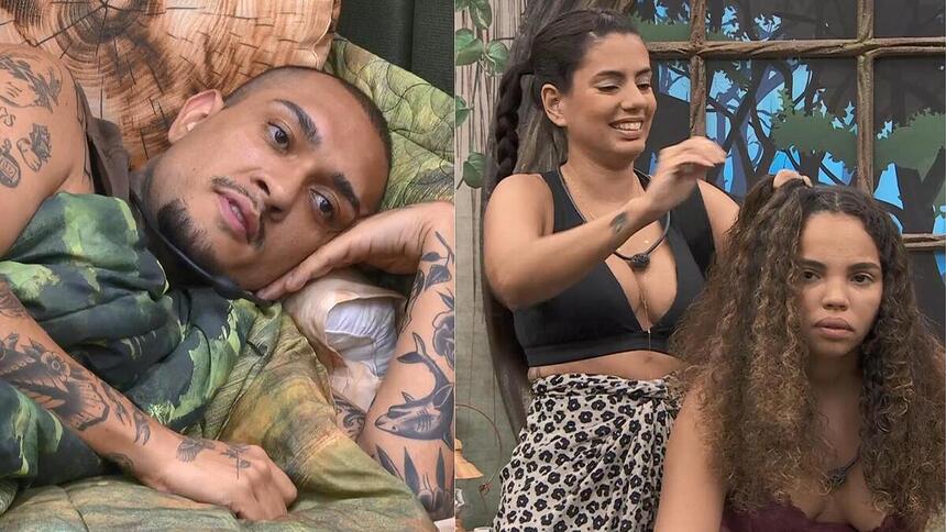 Giovanna Pitel, Fernanda e MC Bin Laden em uma montagem no quarto do BBB