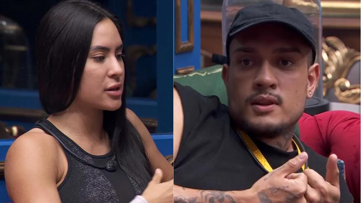 Isabelle e MC Bin Laden em uma montagem no BBB 24