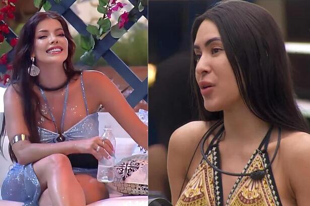 Jaquelline, na A Fazenda 15, e Isabelle, no BBB 24, em uma montagem