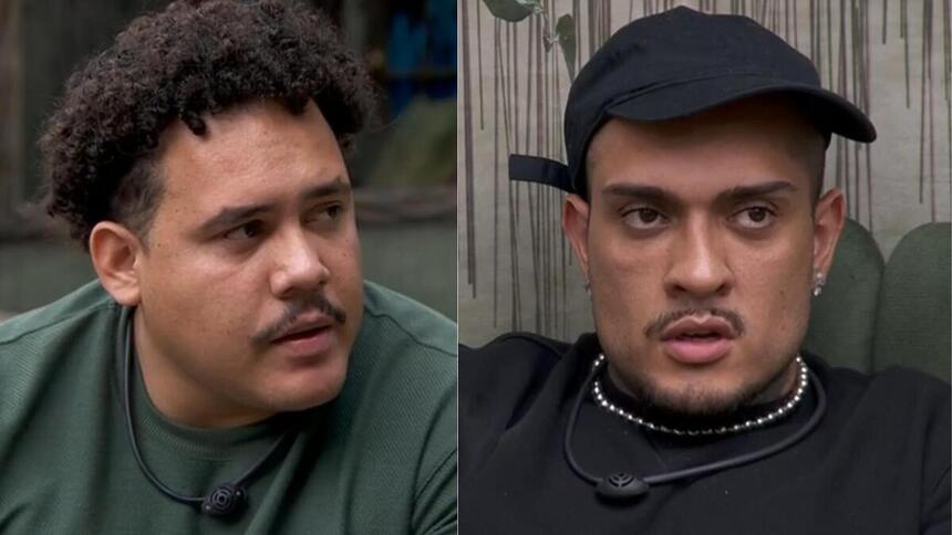 Lucas Henrique e MC Bin Laden em uma montagem no BBB 24