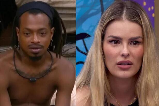 Lucas Luigi e Yasmin Brunet em uma montagem no BBB 24