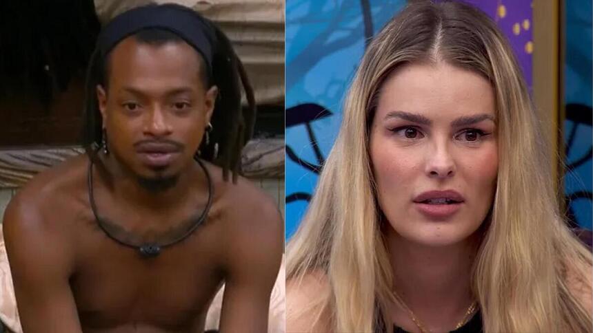 Lucas Luigi e Yasmin Brunet em uma montagem no BBB 24