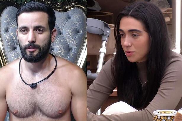 Matteus e Giovanna em uma montagem no BBB 24