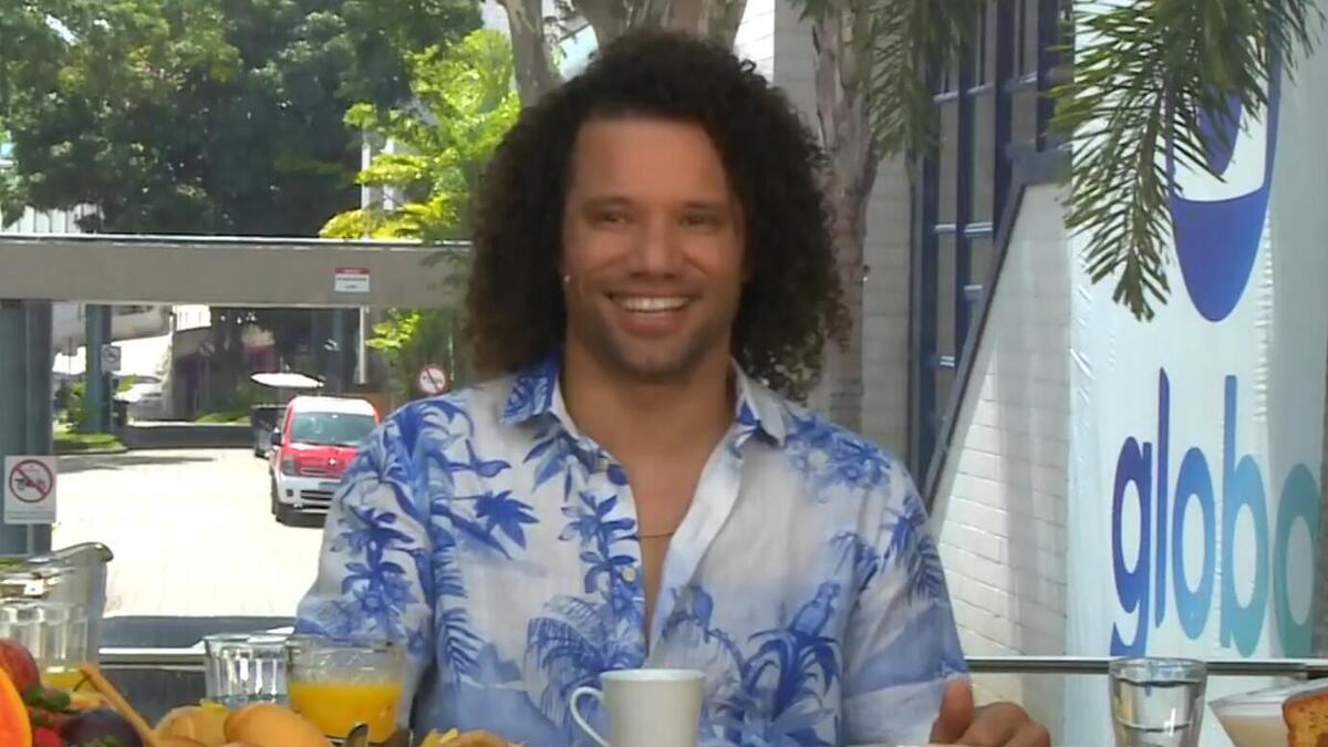Maycon durante Café com o Eliminado do BBB 24