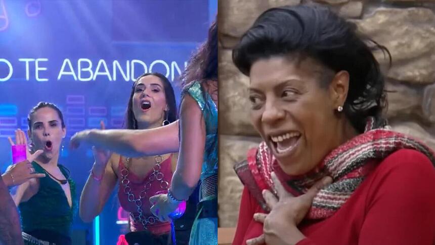 Wanessa Camargo na festa do BBB 24 fazendo a coreografia que Marcia Fu fez em A Fazenda 15