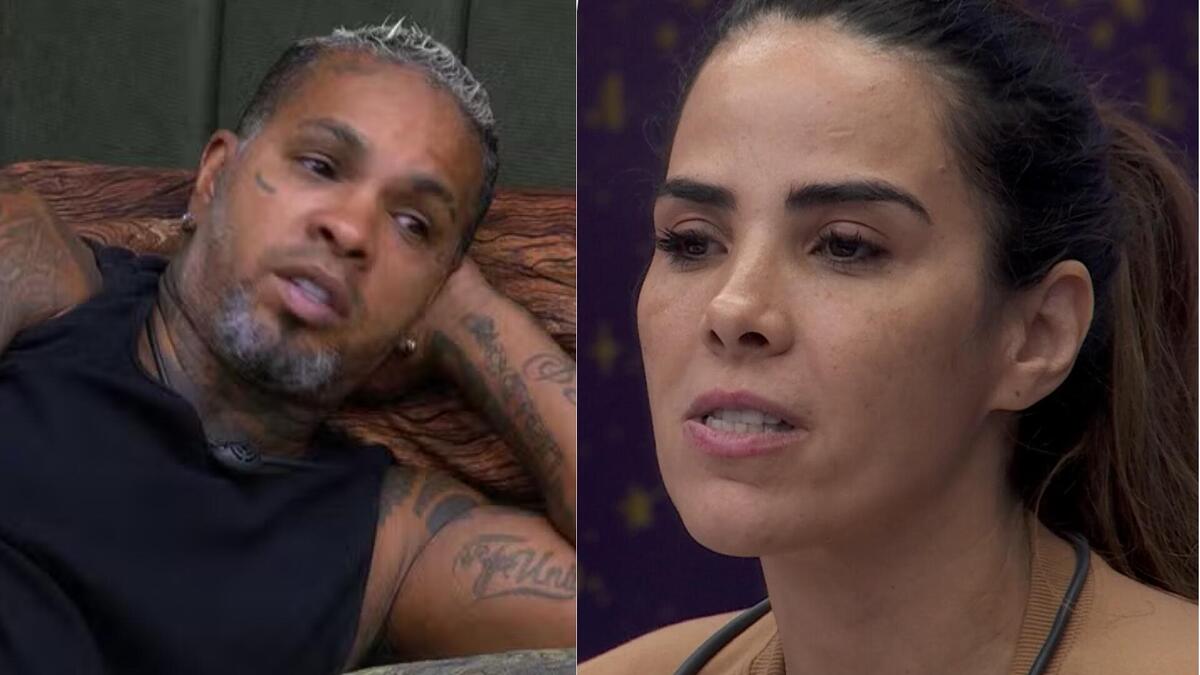 Rodriguinho e Wanessa em uma montagem no BBB 24