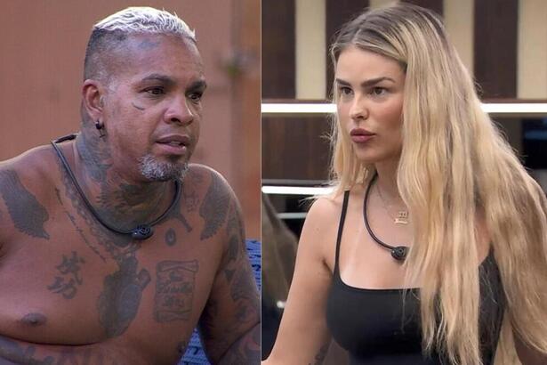 Rodriguinho e Yasmin em uma montagem no BBB 24