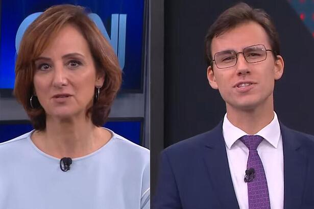 Thais Herédia e Stêvão Limana em uma montagem no CNN Prime Time