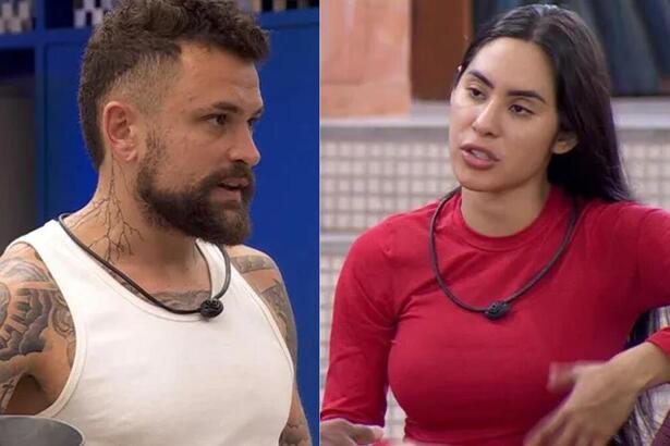 Vinicius e Isabelle em uma montagem no BBB 24