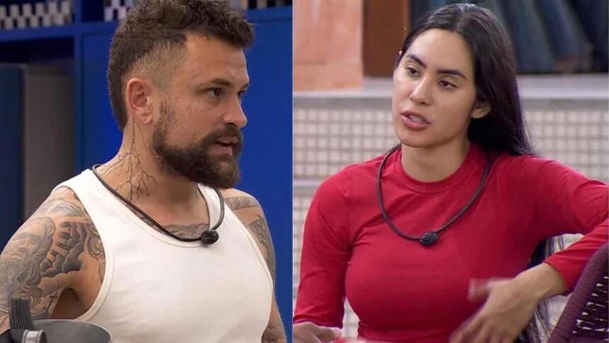 Vinicius e Isabelle em uma montagem no BBB 24