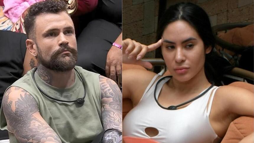 Vinicius e Isabelle em uma montagem no BBB 24