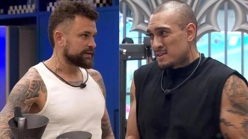 Vinicius e Rodriguinho em uma montagem no BBB 24