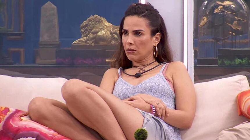 Wanessa Camargo durante conversa na área externa do BBB 24