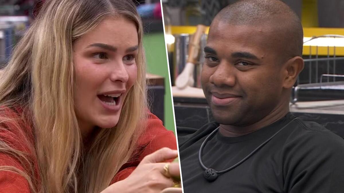 Yasmin e Davi em uma montagem no BBB 24
