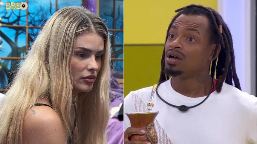 Yasmin e Luigi em uma montagem no BBB 24