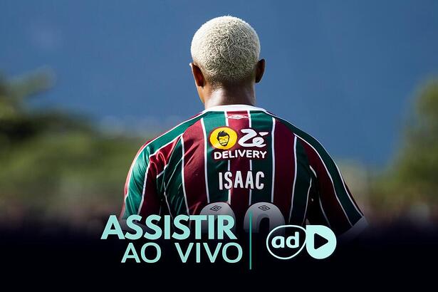 Jogador Isaac na arte onde assistir ao jogo Audax x Fluminense, pelo Cariocão