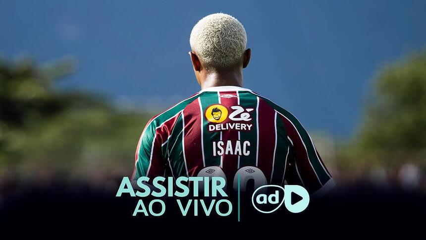 Jogador Isaac na arte onde assistir ao jogo Audax x Fluminense, pelo Cariocão