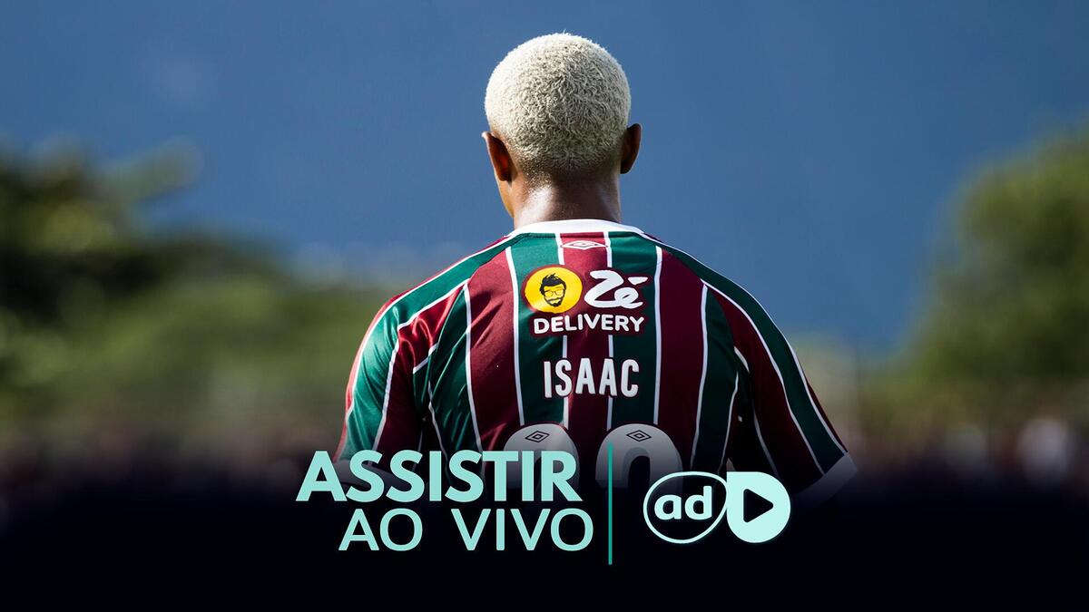 Jogador Isaac na arte onde assistir ao jogo Audax x Fluminense, pelo Cariocão
