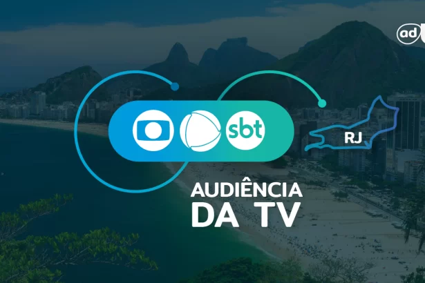 Arte de divulgação da audiência dos dados consolidados de audiência da TV do Rio de Janeiro