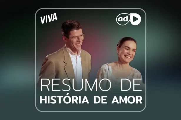 Arte de divulgação do resumo semanal da novela História de Amor, exibida no canal Viva