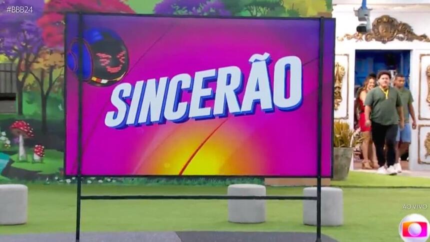 Logo do Sincerão na parte externa da casa do BBB