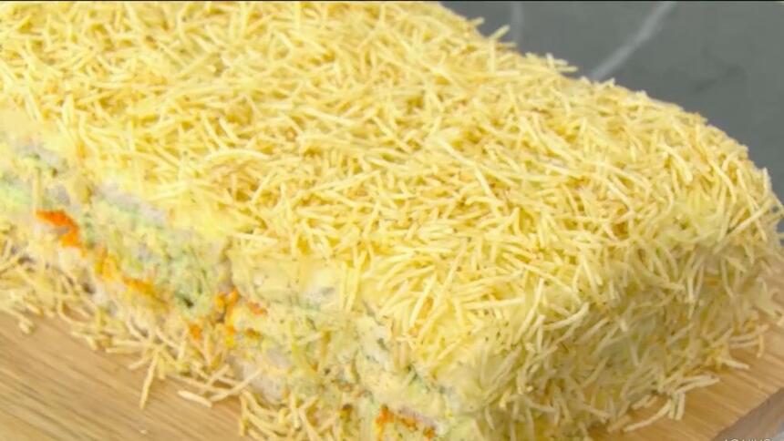 Torta Salgada na mesa da Ana Maria Braga do Mais Você