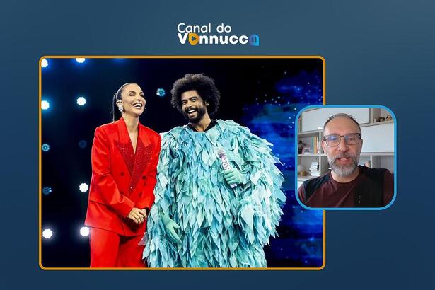 Ivete Sangalo e Diogo Almeida na arte da Coluna do Vannucci ao vivo no dia 20 de fevereiro