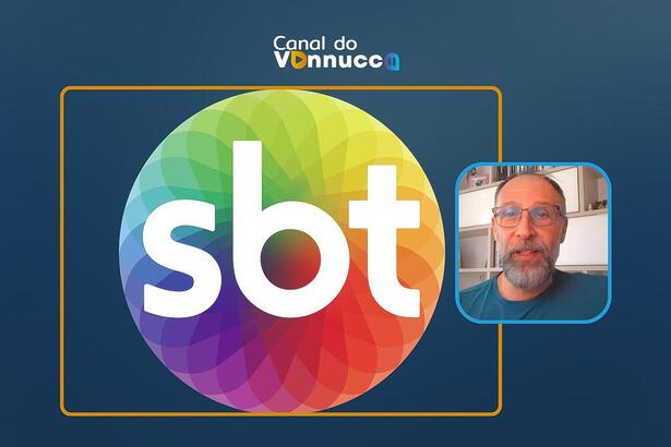 Logo do SBT na arte da Coluna do Vannucci ao vivo