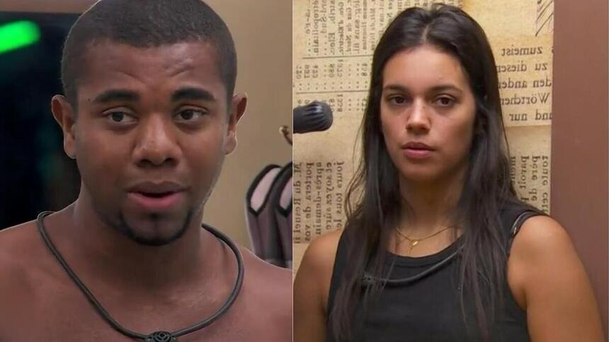 Davi e Alane em uma montagem no BBB 24