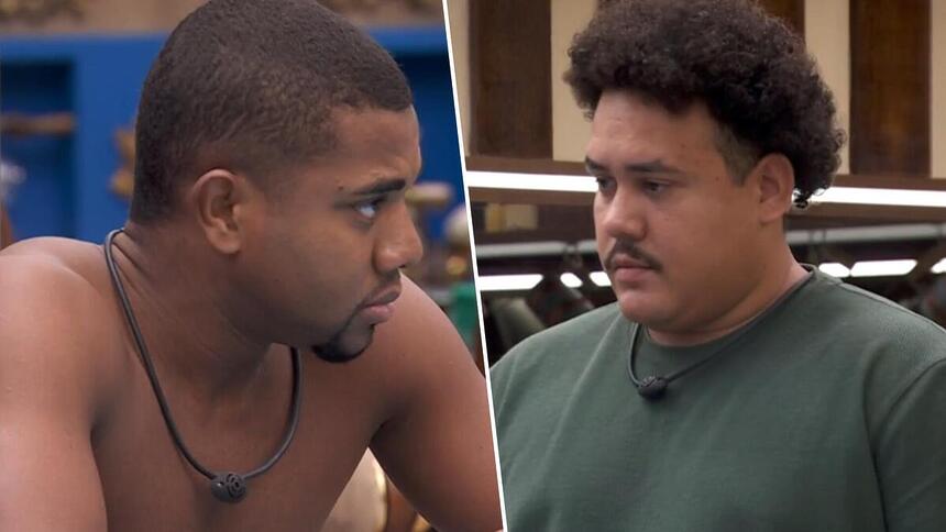 Davi e Lucas Henrique em uma montagem no BBB 24