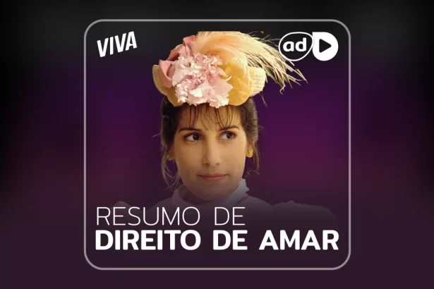 Arte do resumo da novela Direito de Amar no Viva