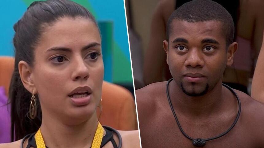 Fernanda e Davi em uma montagem no BBB 24