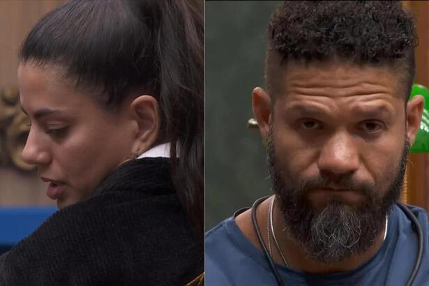 Fernanda e Juninho em uma montagem no BBB 24