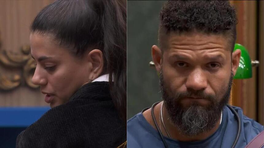 Fernanda e Juninho em uma montagem no BBB 24